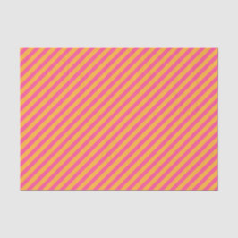 Warmes Rosa und orangefarbene Diagonal gestreift Seidenpapier