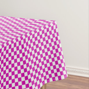 Warmes Rosa und weißes Gingham geprüft Tischdecke