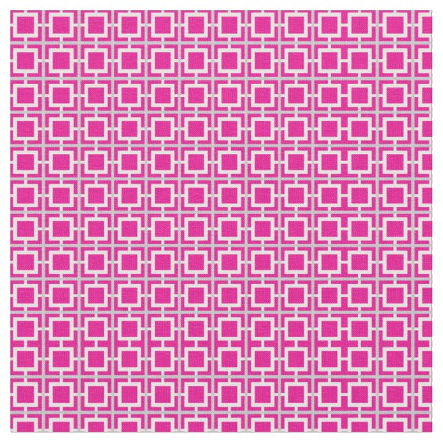 Warmes rosa und weißes Gittermuster Stoff (Nahaufnahme)