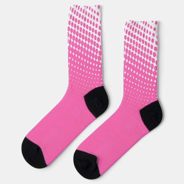 Warmes rosa und weißes Muster Socken (Linkes Detail)