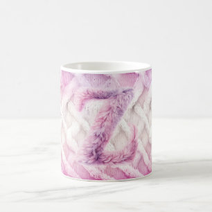 Warmes Rosa Weißer Lila Buchstabe Z Kaffeetasse
