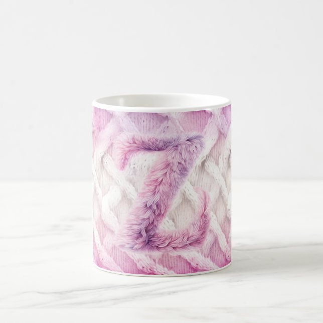 Warmes Rosa Weißer Lila Buchstabe Z Kaffeetasse (Mittel)