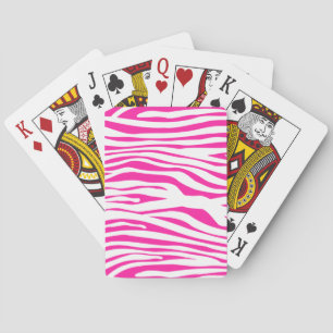Warmes Rosa Zebra Streifen Muster Tierdruck Spielkarten