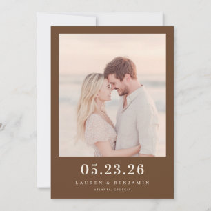 Warmes Sepia Minimalistisches Foto Save The Date