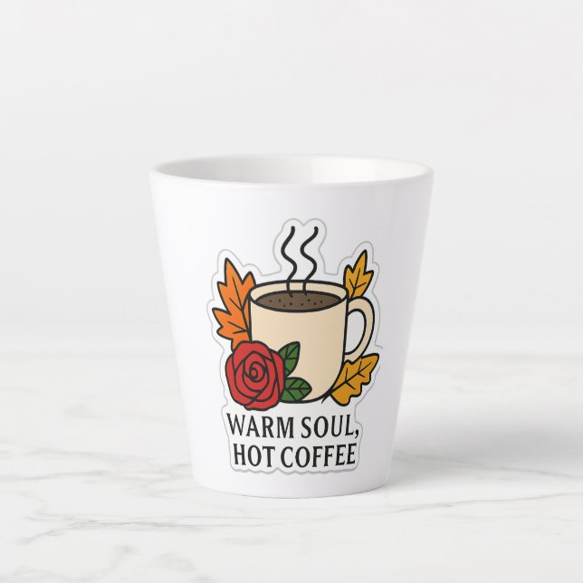 Warmes Soul, heißer Kaffee - Herbst Milchtasse (Vorderseite)