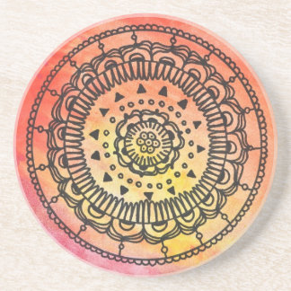 Warmes Sun-Mandala-Küstenmotorschiff Untersetzer