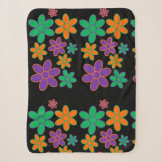 Warmes Toasty Blanket mit 70er Style Blume Sherpadecke