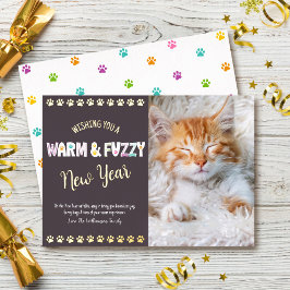 Warmes und schwindelerregendes New Year Pet Foto P Folien Feiertagskarte