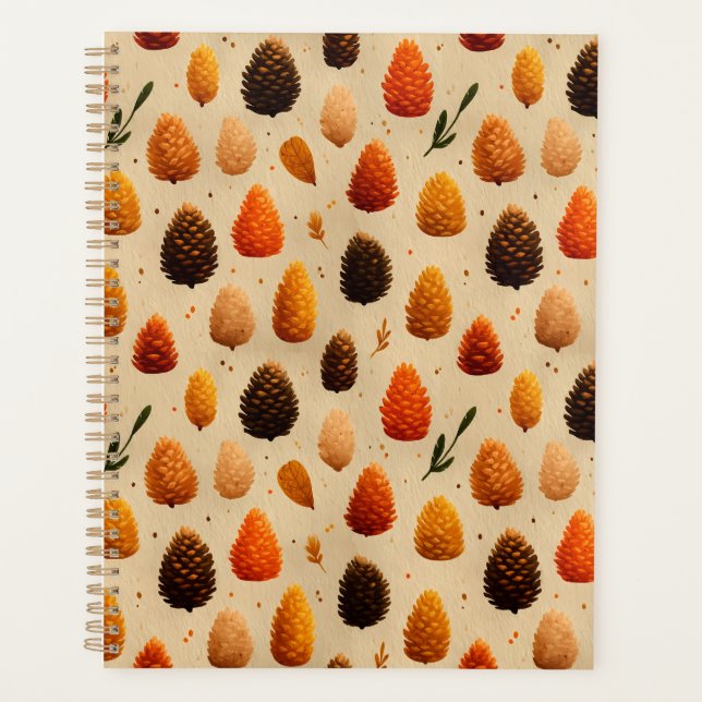 Warmes Winter Pinecones Muster Planer (Vorderseite)