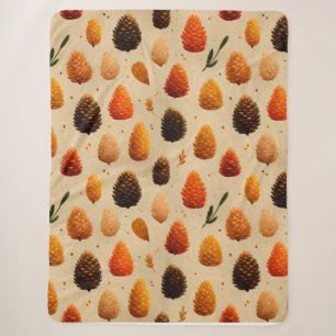 Warmes Winter Pinecones Muster Sherpadecke
