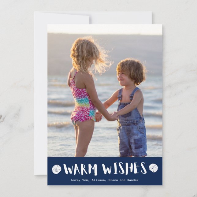 Warmes wünscht Florida Beach Foto Weihnachten (Vorderseite)