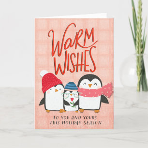 Warmes wünscht Weihnachts-Pinguin-Karte Feiertagskarte