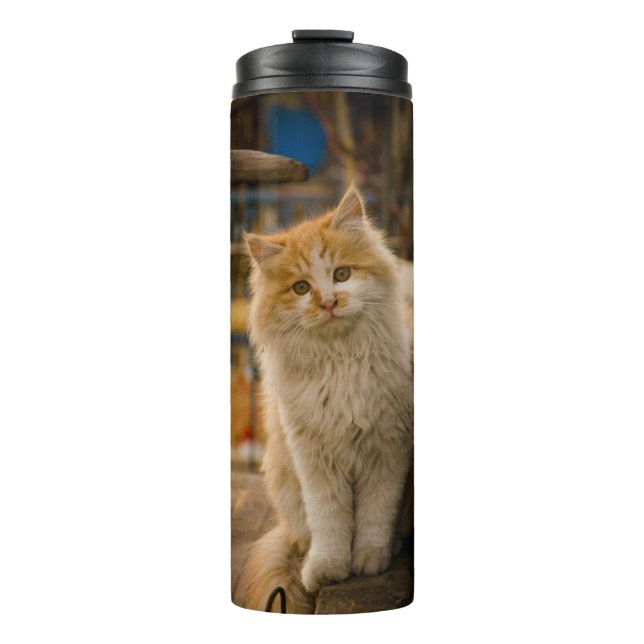 Wärmespeicher mit Niedlicher Katzengestaltung Thermosbecher (Vorderseite)