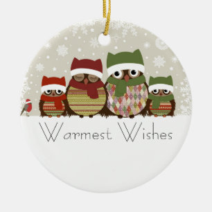 Warmest Wishes Owl Family Ornament