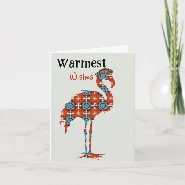 Warmest WishFlamingo Dankeskarte (Vorderseite)