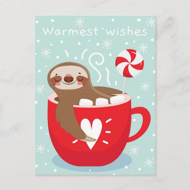 Warmest wünscht Sloth Postkarte (Vorderseite)