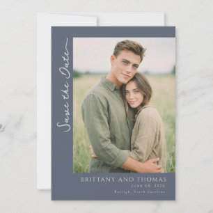 Warmgraues minimalistisches Foto Save The Date