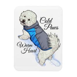 Warmherz-Magnet mit Bichon-Frise-Schnee-Foto Magnet