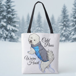 Warmherzige Schnee-Bichon-Tasche Tasche