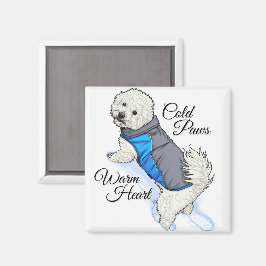 Warmherziger Schnee Bichon  Magnet