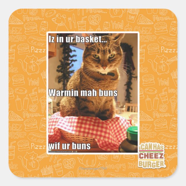Warmin mah Buns Quadratischer Aufkleber (Vorderseite)