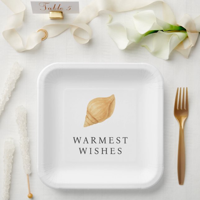 Warmseher Strand Moderne Weihnachten Pappteller (Hochzeit)