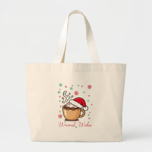 Warmste Wünsche Cozy Hot Cocoa Weihnachten  Jumbo Stoffbeutel
