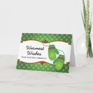 Wärmste Wünsche mit Handschuh-Weihnachtskarte Feiertagskarte