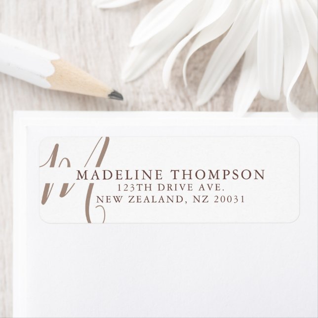 Warmth Beige Mit Monogramm Script-Adresse (Insitu)