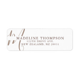 Warmth Beige Mit Monogramm Script-Adresse