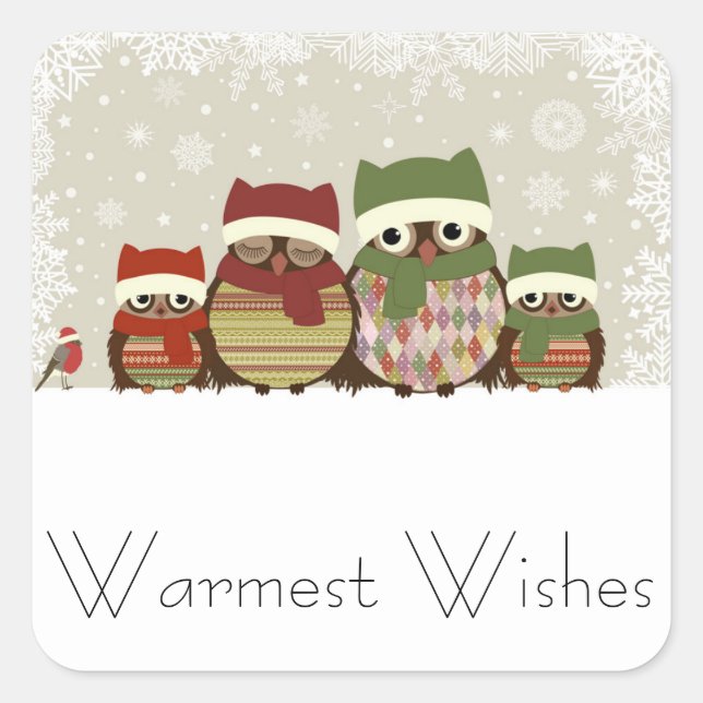 Warmwünschsticker Quadratischer Aufkleber (Vorderseite)