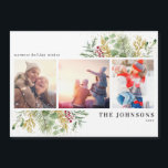 Warmwünscht Gold Winter Botanisches Foto Magnet<br><div class="desc">Weihnachten ist so eine besondere Zeit im Jahr! Und wie kann man besser feiern als mit einem schönen warmen Wünschen Gold Winter Greenery Botanischen Foto Holiday Card Magnet! Diese atemberaubende Karte zeigt drei Ihrer Lieblings-Fotos, schön dekoriert mit festlichen roten und grünen Wintermotiven. Es ist der perfekte Weg, die Freude der...</div>