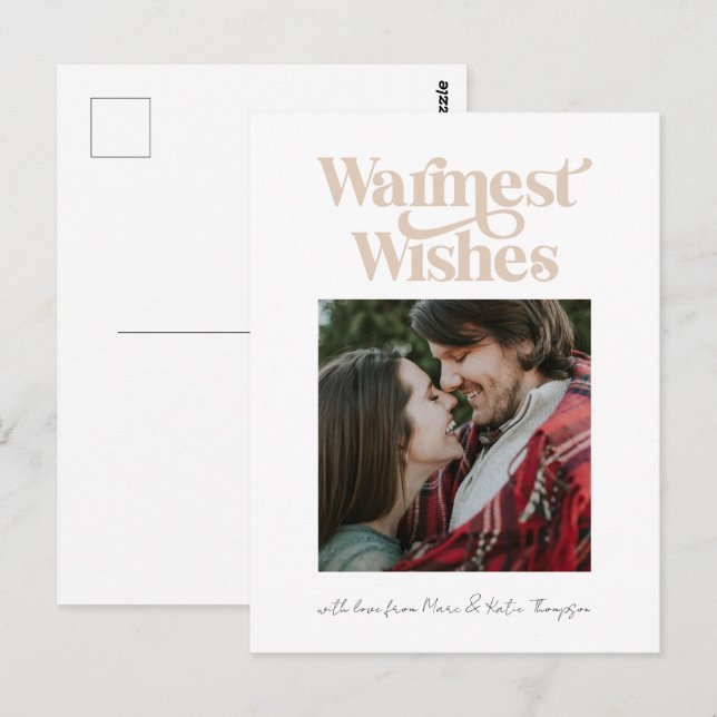 Warmwünscht Modernes Foto nach der Postkarte (Vorne/Hinten)