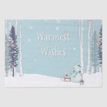 Warmwünscht Winterurlaub Snowman Tissue