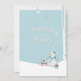 Warmwünschte Snowman-Schlitten-Geschenke Personali Karte