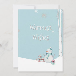 Warmwünschte Snowman-Schlitten-Geschenke Personali Karte