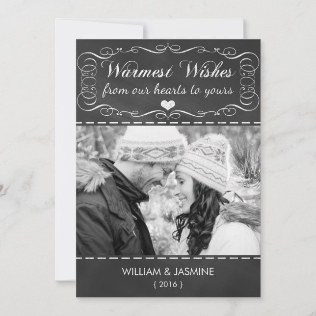 Warmwünschte Weihnachtskarte im Chalkboard Feiertagskarte (Vorderseite)