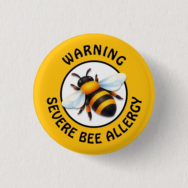Warn-Schwere-Bienenallergie-Alarm-Knopf Button (Vorderseite)