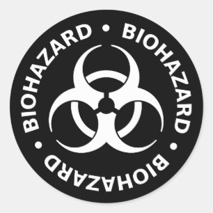 Warnaufkleber für B&W-Biogefährdungen Runder Aufkleber