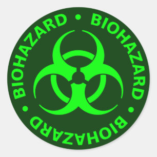 Warnaufkleber für grüne Biogefährdung Runder Aufkleber