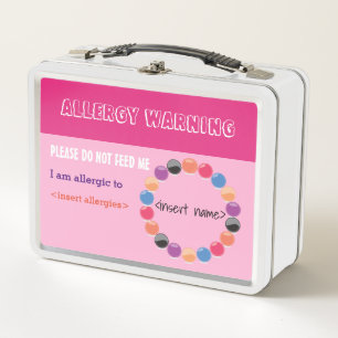 Warnbox für Allergien Metall Brotdose