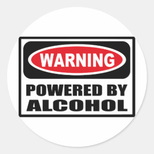 Warnen ANGETRIEBEN DURCH ALKOHOL Aufkleber