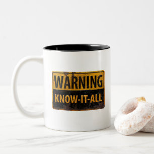 WARNEN WISSEN-ES-ALLES - ZWEIFARBIGE TASSE