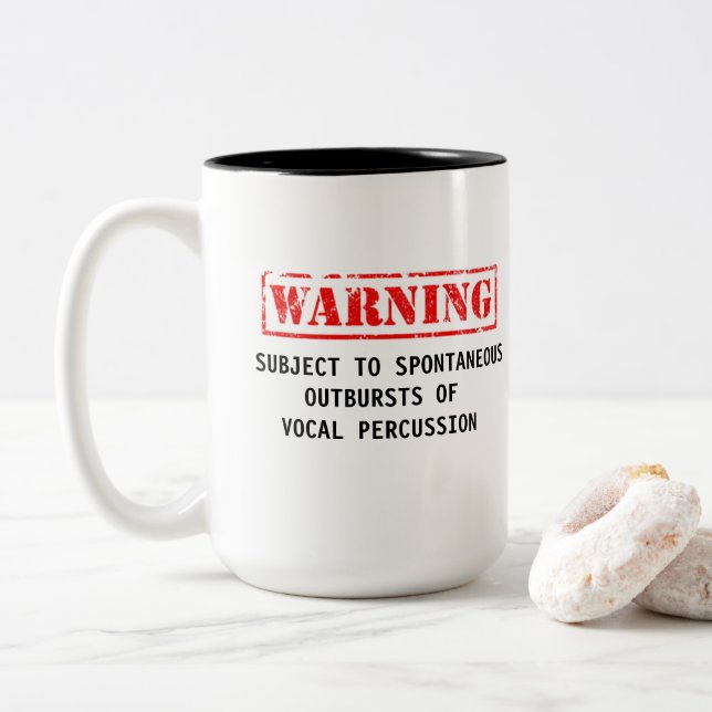 Warnende Beatboxer Kaffee-Tasse Zweifarbige Tasse (Mit Donut)