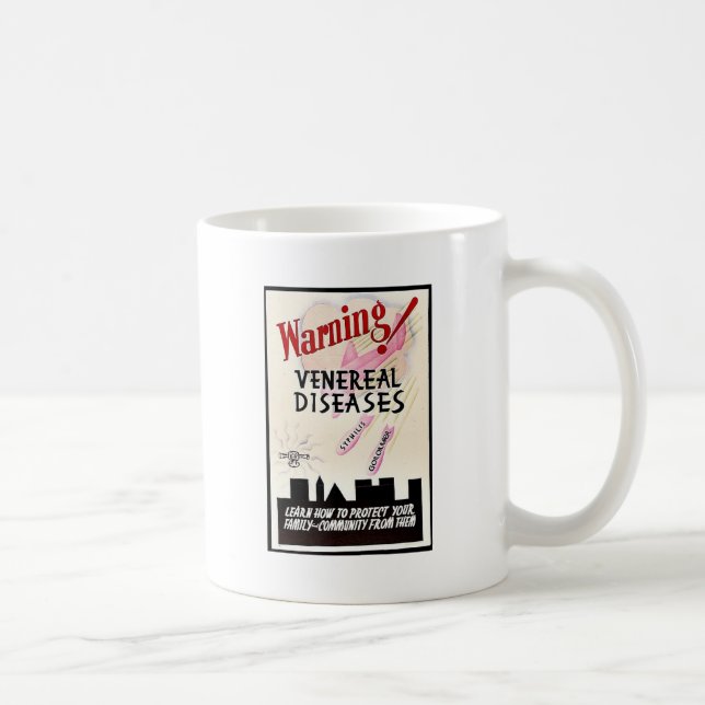 Warnende Geschlechtskrankheiten Kaffeetasse (Rechts)