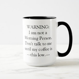 Warnende Kaffee-Tasse Tasse