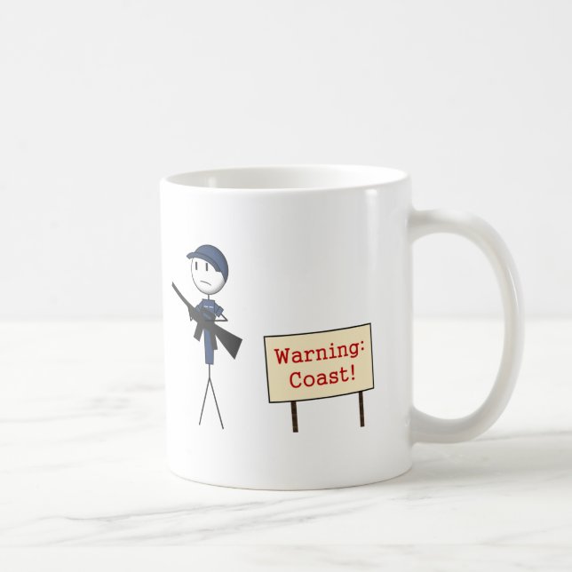 Warnende Küstenwache ": Küsten-" Keramik-Tasse Kaffeetasse (Rechts)