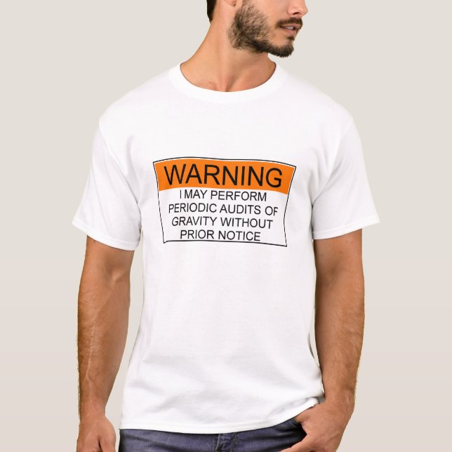 Warnende Schwerkraft-Rechnungsprüfungen - Orange T-Shirt (Vorderseite)