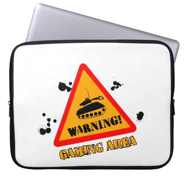 Warnende Spiel-Neopren-Laptop-Hülse 15" Laptopschutzhülle (Vorderseite)