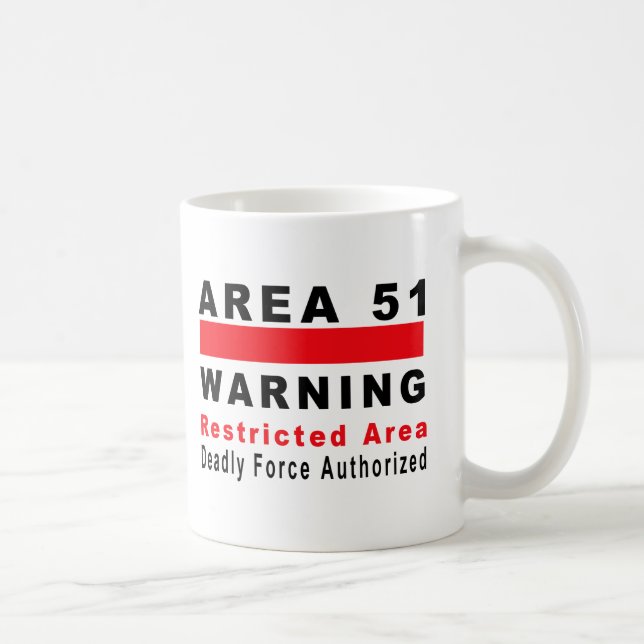 Warnender Bereich 51 Kaffeetasse (Rechts)